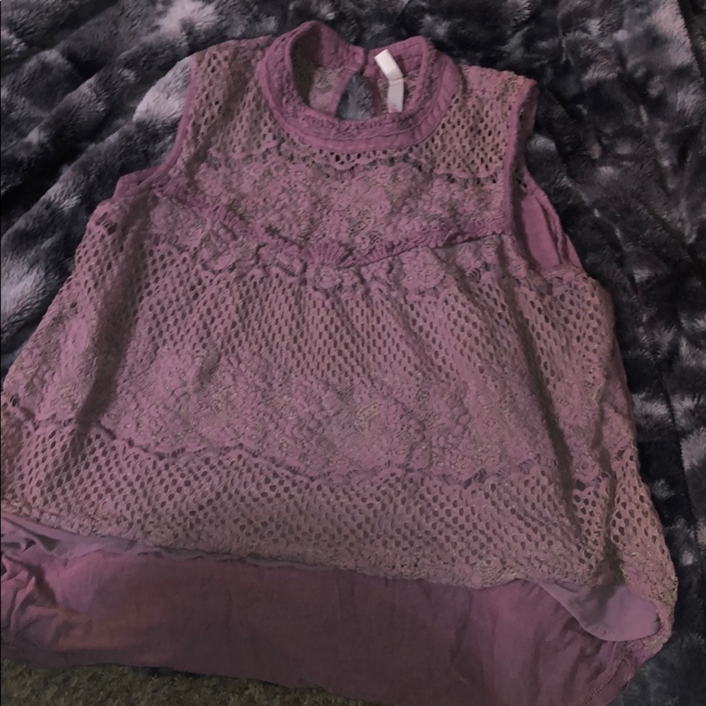 Purple lace halter top